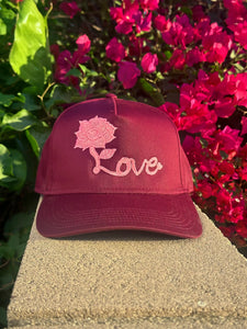 Swis "I Love" 5 Panel Snap Back (Burgundy)