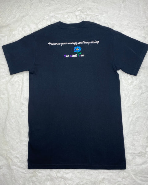 Swis Black T-shirt (Preserve Your Energy and Keep Living)