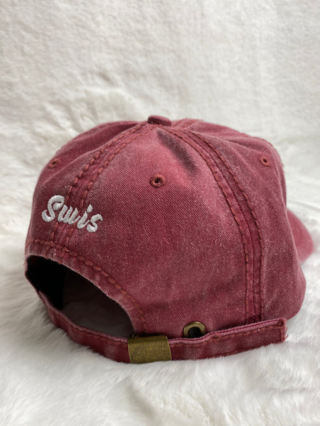 Swis Acid Wash Dad Hat (Wine)