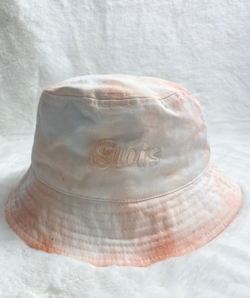 Swis Tie Dye Bucket Hat (Orange Crème)