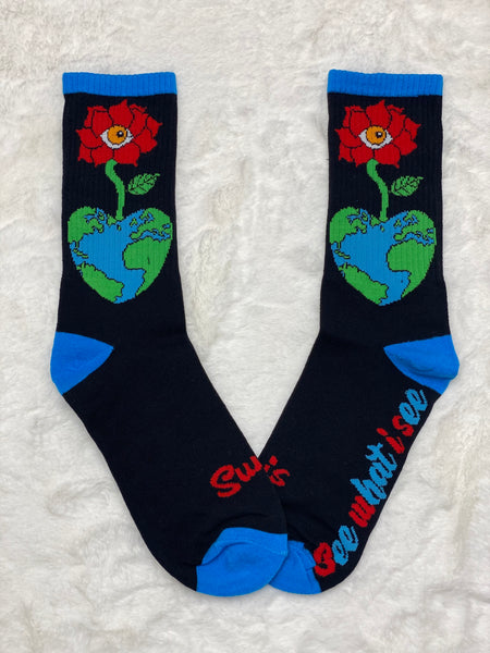 Black and Blue Swis Socks (The Love That We Grow vs The Love We Grow From)