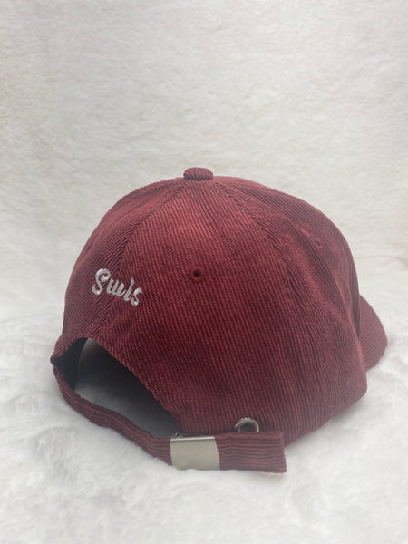 Swis Corduroy Dad Hat (Burgundy)