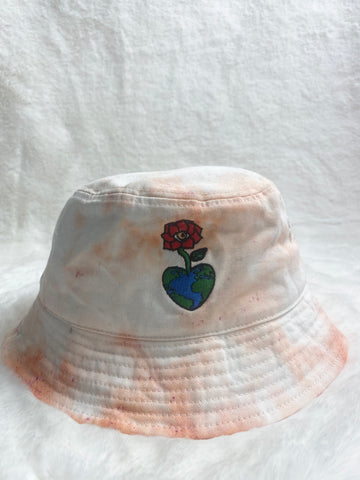 Swis Tie Dye Bucket Hat (Orange Crème)