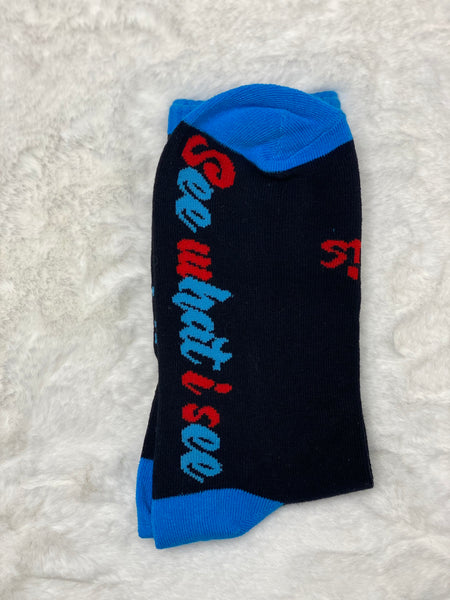 Black and Blue Swis Socks (The Love That We Grow vs The Love We Grow From)