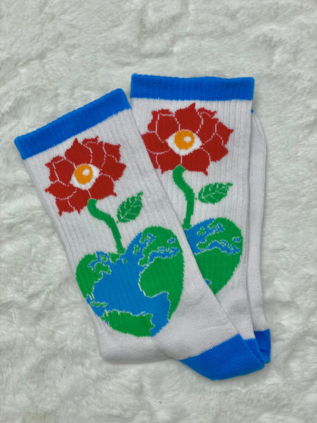 White and Blue Swis Socks (The Love That We Grow vs The Love We Grow From)