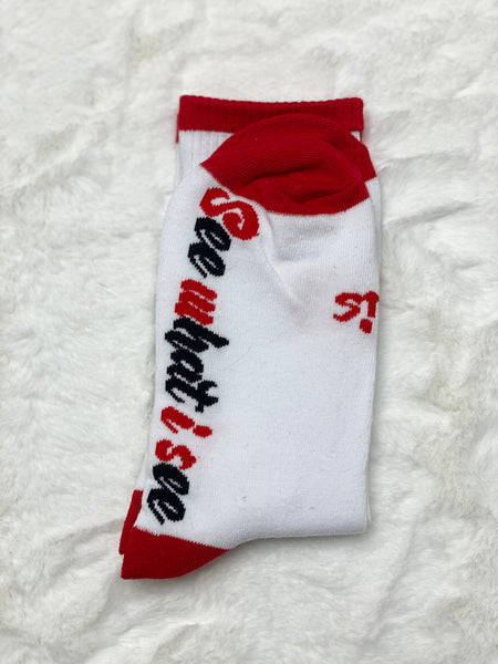 White and Red Swis Socks ( Original Swis Flower)