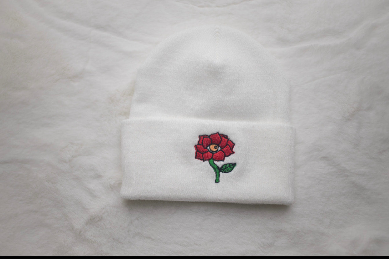 Swis White Beanie (Original Flower)